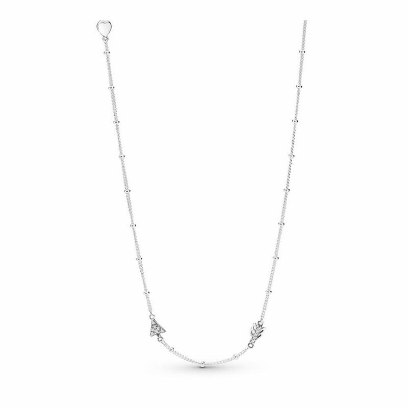 Pandora Australia Sparkling Arrow Necklace - Sterling Silver | OVTSEQ164